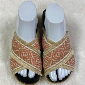BP. Booker‎ Boho Fringe Slide Sandals, size 8
